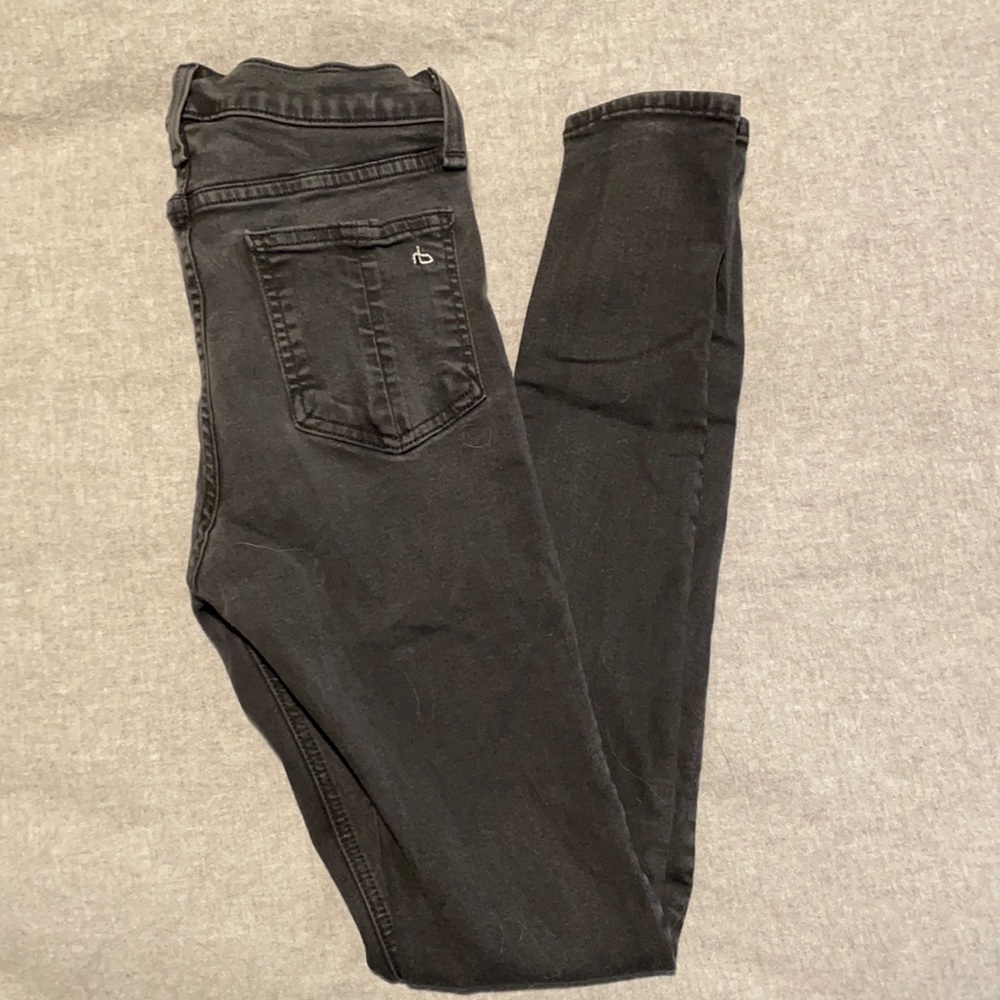 Rag & Bone High Rise Skinny Charcoal Gray Jeans